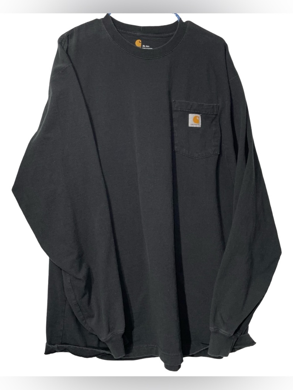 Carhartt K126 Long Sleeve Pocket T-Shirt Black XL Tall Original Fit Heavyweight
